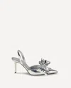 Mach&mach Cadeau Silver Wrapped Leather Pumps In Silver