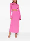 Mach&mach Camille Cut-out Crystal Midi Dress In Pink