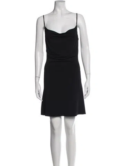 Pre-owned Mach&mach Cowl Neck Mini Dress In Black