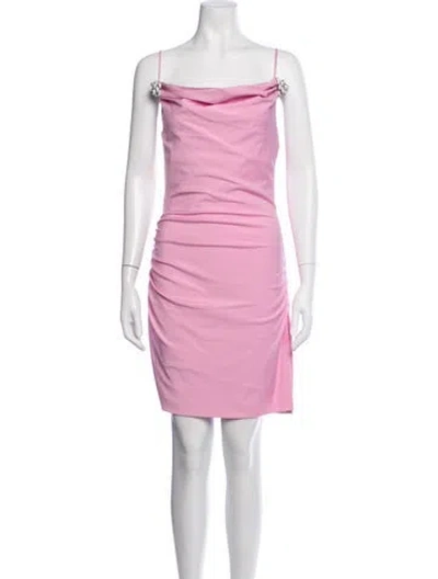 Pre-owned Mach&mach Cowl Neck Mini Dress In Pink