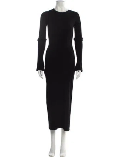 Pre-owned Mach&mach Crew Neck Long Dress In Black