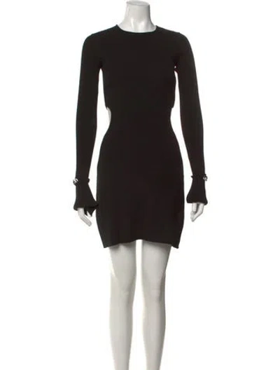 Pre-owned Mach&mach Crew Neck Mini Dress In Black