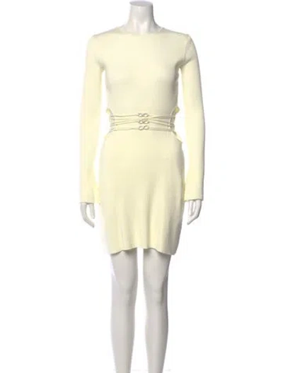 Pre-owned Mach&mach Crew Neck Mini Dress In Yellow