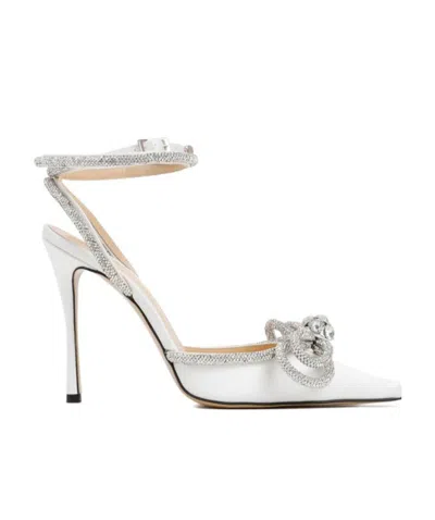 Mach&mach Crystal Bow 100mm Pumps In White