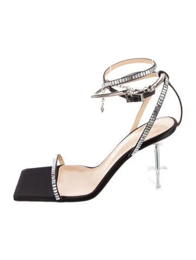 Pre-owned Mach&mach Crystal Crystal Embellishments Sandals W/ Tags In Black
