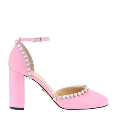 Mach&mach Crystal Decorated High Heels In Pink