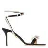 Mach&mach Crystal Double Bow Sandals In Black
