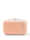 Mach&mach Crystal-embellished Bow-detail Clutch Bag In Neutral