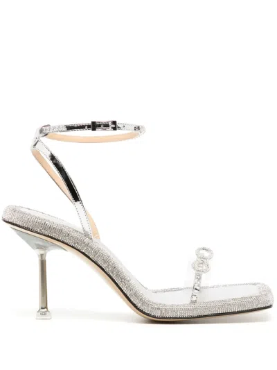 Mach&mach Crystal-embellished Leather Sandals In Silber