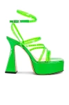 Mach&mach Crystal Embellished Platform Sandal In Green