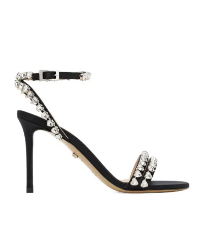 Mach&mach Crystal High-heeled Sandals In Black