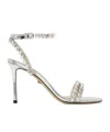 Mach&mach Crystal High-heeled Sandals In White