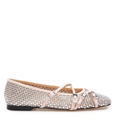 MACH&MACH MACH & MACH CRYSTAL NET BALLET FLATS