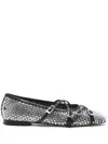 Mach&mach Crystal Net Square Toe Ballerinas With Straps 10mm By Mach