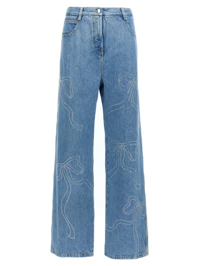 MACH&MACH MACH & MACH 'CRYSTAL RIBBON HOT FIX' JEANS