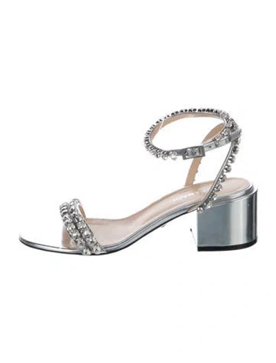 Pre-owned Mach&mach Crystal Sandals In Black