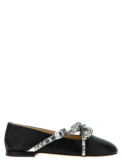 Mach&mach 'crystal Studs' Ballet Flats In Black