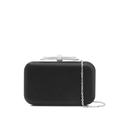 Mach&mach Crystal-embellished Bow Clutch In Black