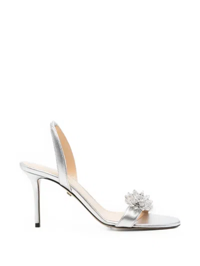 Mach&mach Crystal-embellished Leather Sandals In Silver