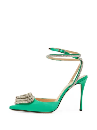 Pre-owned Mach&mach Crystal-embellished Pumps In Green