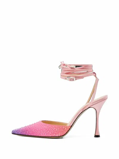 Pre-owned Mach&mach Crystal-embellished Pumps In Pink