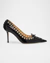 Mach&mach Crystalized Corset Patent Leather Pumps
