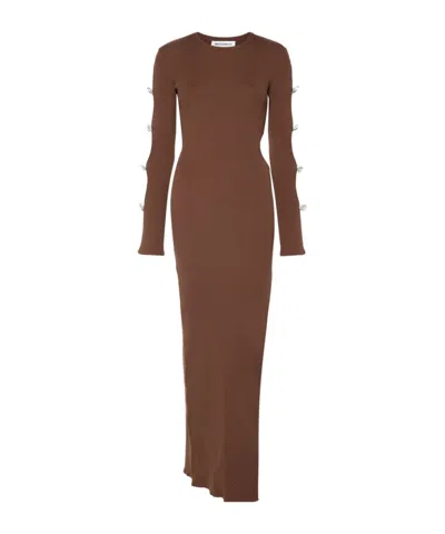 Mach&mach Cut-out Maxi Dress In Green
