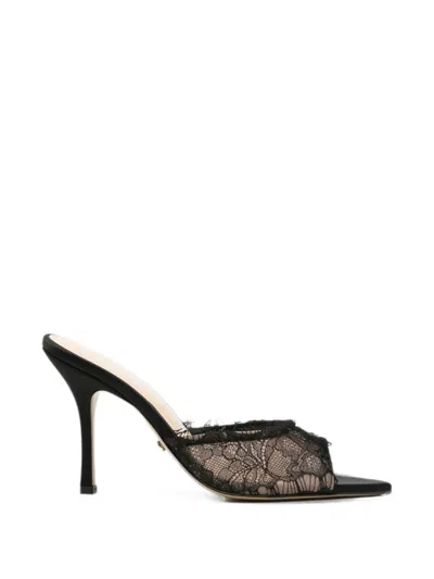 Mach&mach Devon Chantilly Lace Mules In Black