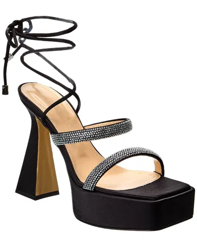 Mach&mach Mach & Mach Devon Satin Platform Sandal In Black