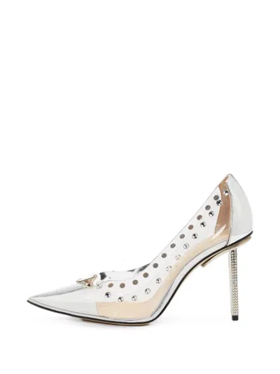 Pre-owned Mach&mach Diamond Dreams Crystal-embellished Pumps In White