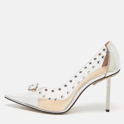 Pre-owned Mach&mach Diamond Dreams Size 39 Transparent/silver Pvc And Leather Pumps