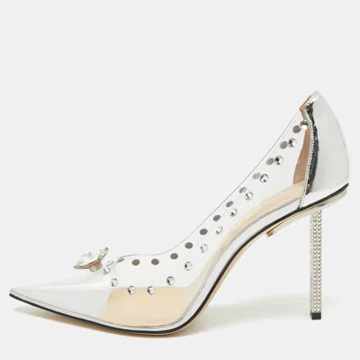 Pre-owned Mach&mach Diamond Dreams Size 39.5 Transparent/silver Pvc And Leather Pumps