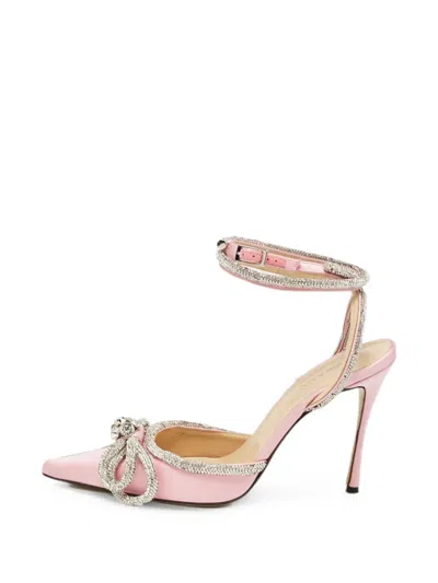 Pre-owned Mach&mach Diamond Of Elizabeth Ankle Wrap Pumps In Pink