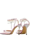 Mach&mach Diamond Of Elizabeth Embellished Pvc And Patent-leather Sandals In Pink