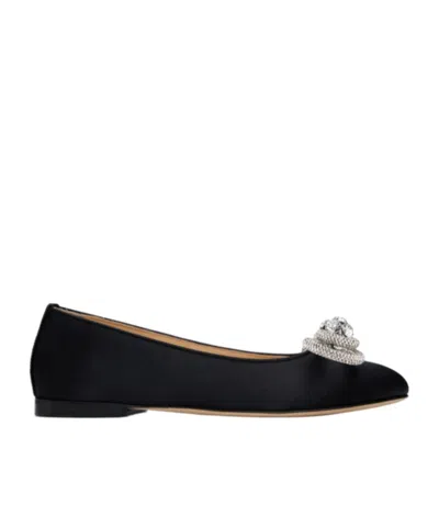Mach&mach Double Bow 10 Ballet Shoes In Black