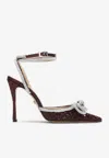Mach&mach Maroon Pointed Toe Heels In Burgundy