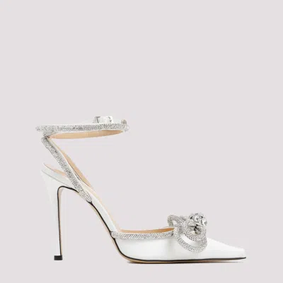 Mach&mach Mach & Mach Double Bow 115mm Satin Pumps In Silver