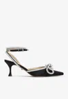Mach&mach Double Bow 65 Silk Pumps In Black