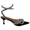 Mach&mach Double Bow 65mm Crystal-embellished Pumps In Black Satin