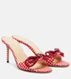 Mach&mach Double Bow 85 Gingham Mules In Red