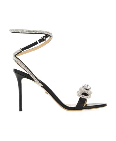 Mach&mach Double Bow 95mm Sandals In Black