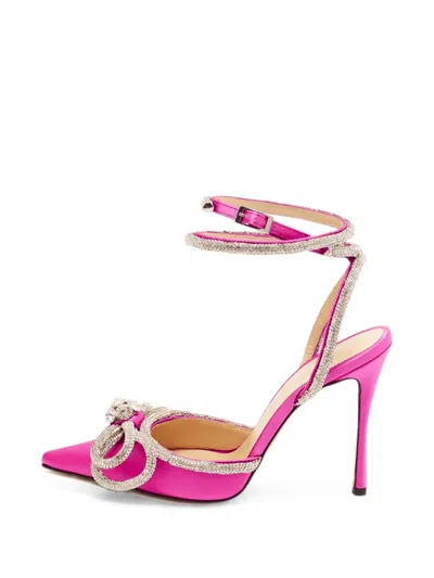 Pre-owned Mach&mach Double Bow Ankle-strap Pumps In Pink