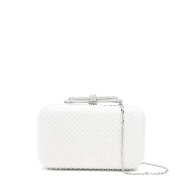 Mach&mach Double Bow Embellished Clutch Bag In White