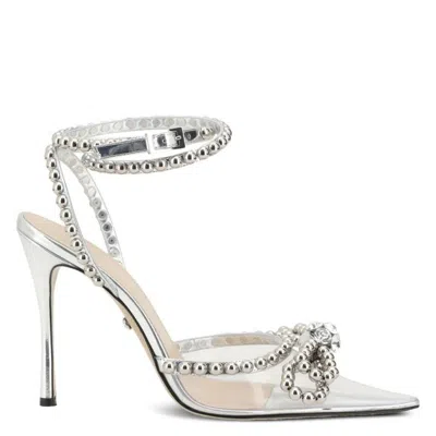 Mach&mach Double Bow Embellished Pumps In Silver