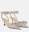 Mach&mach Double Bow Embellished Pvc Pumps In Transparent In Sliver
