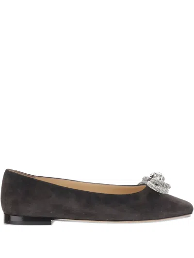 Mach&mach Double-bow Flat Pumps In Brown