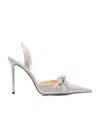 Mach&mach Fabric Pumps With Embellished Detail And Glitter Finish In White