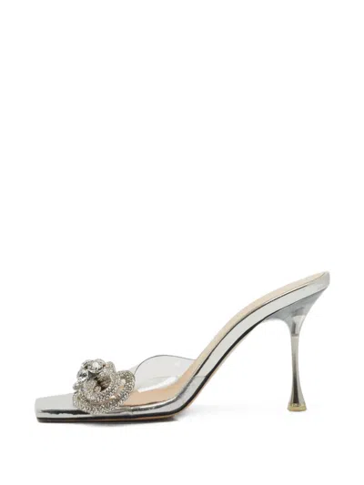 Pre-owned Mach&mach Double Bow Heeled Sandals In Neutrals