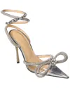 Mach&mach Double Bow Leather & Vinyl Pump In Silver