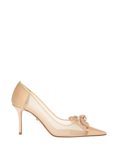 Mach&mach Double Bow Mesh Pumps In Brown